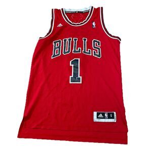 Vintage Derrick Rose Chicago Bulls Adidas Jersey Swingman Red NBA Mens S Small